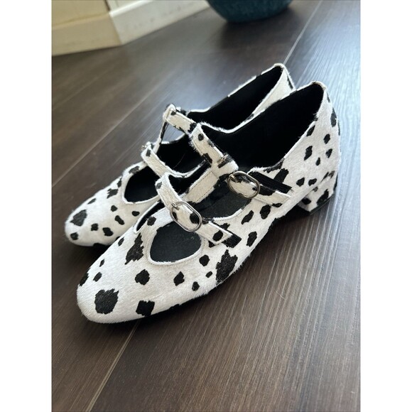 Jeffrey Campbell Might Be Love Mary Jane Shoes Dalmatian Print Sz 7 - Picture 3 of 6